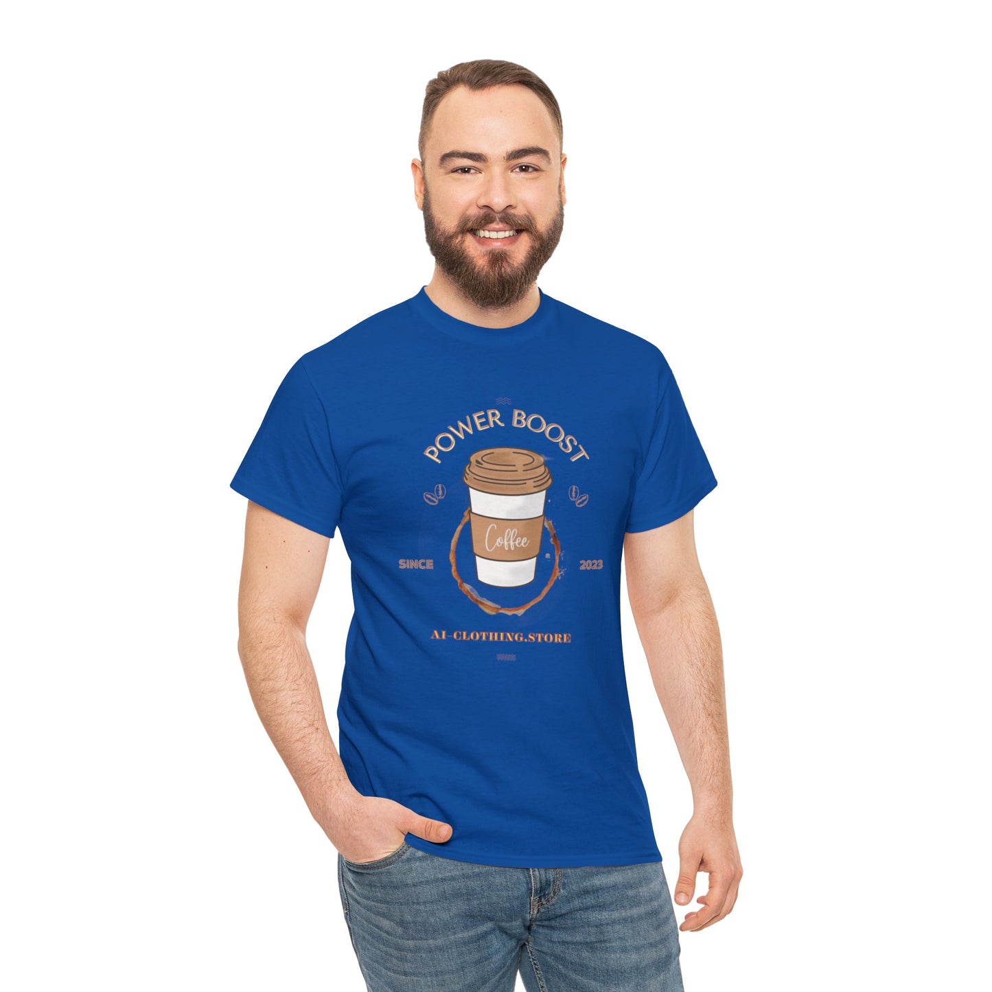 Unisex Heavy Cotton Tee - COFFEE - POWER BOOST