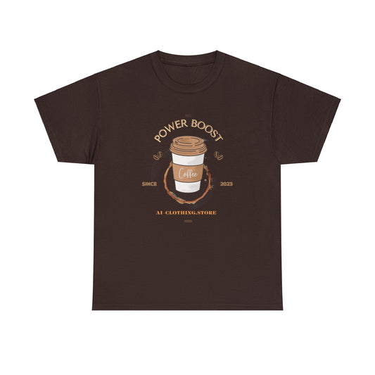 Unisex Heavy Cotton Tee - COFFEE - POWER BOOST